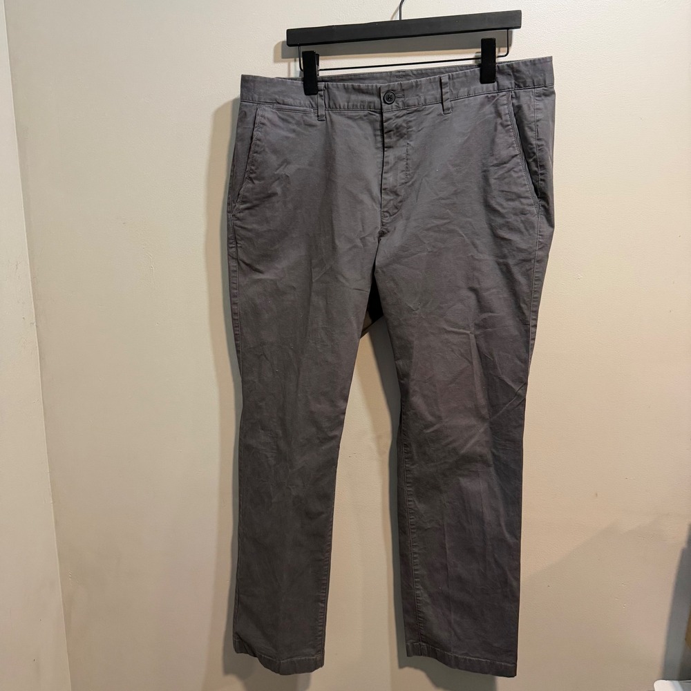 Bonobos Mens Stretch Washed Chino Pants Grey 36x30 Straight Leg Cotton Lycra
